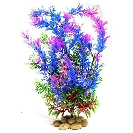 Aquatopia Blue Plant with Pebble Base 30cm - Aquatic Supplies Australia