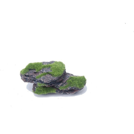 Aquatopia Flat Rock with Moss 15 x 8 x 5cm - Aquatic Supplies Australia