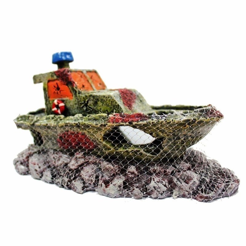 Aquatopia Hermit Crab Shipwreck with Net - Aquatic Supplies Australia