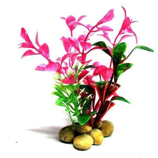 Aquatopia Pink Plant with Pebble Base 10cm - Aquatic Supplies Australia