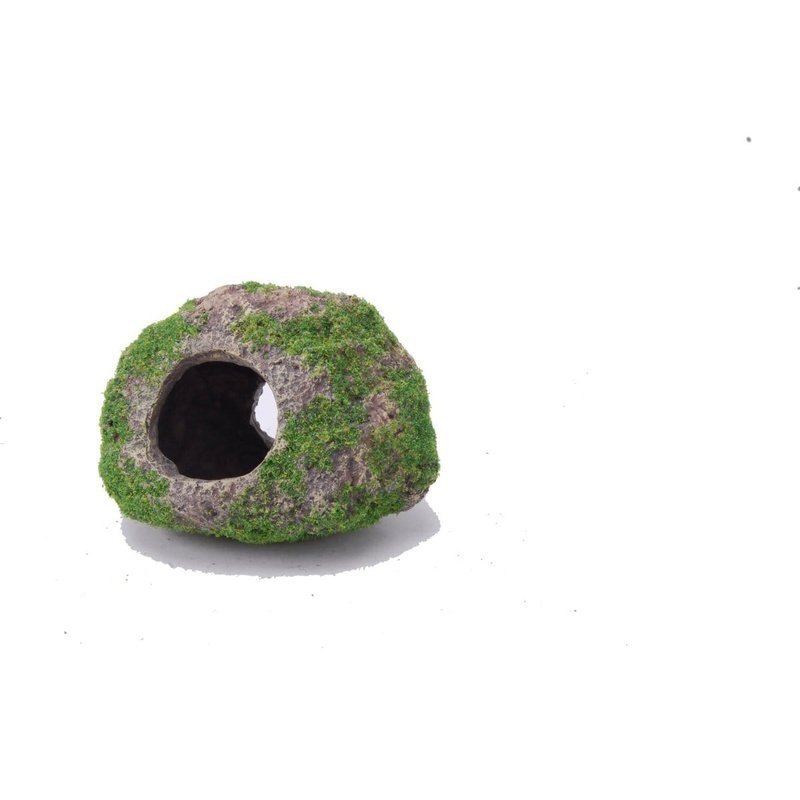 Aquatopia Round Rock with Moss 11 x 10 x 8cm - Aquatic Supplies Australia
