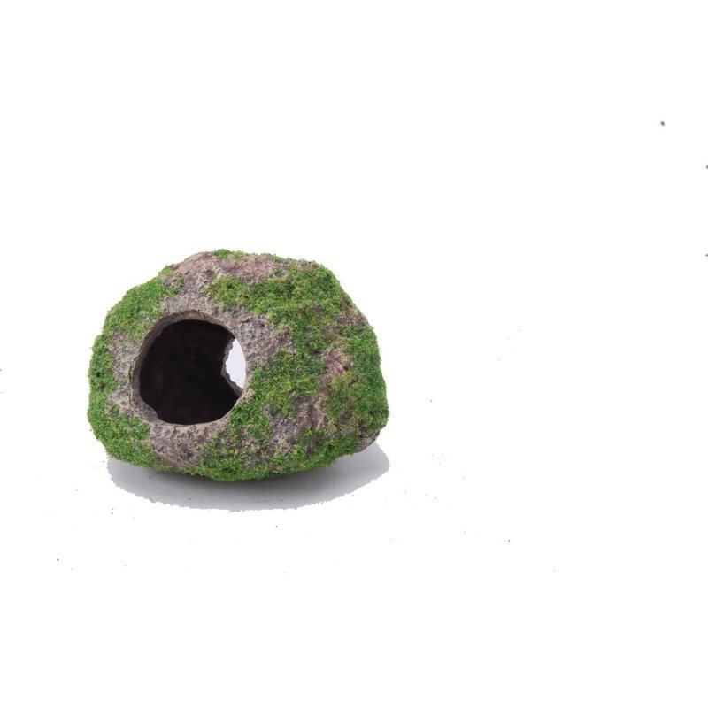 Aquatopia Round Rock with Moss 11 x 10 x 8cm - Aquatic Supplies Australia
