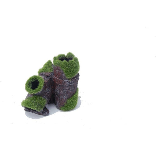 Aquatopia Sewer Pipe with Moss 9 x 10 x 12 cm - Aquatic Supplies Australia