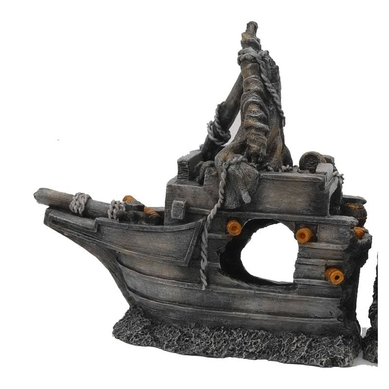 Aquatopia Shipwreck Front Half Med 18 x 8 x 18 cm - Aquatic Supplies Australia