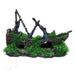 Aquatopia Shipwreck with Moss 30 x 15 x 21 cm - Aquatic Supplies Australia