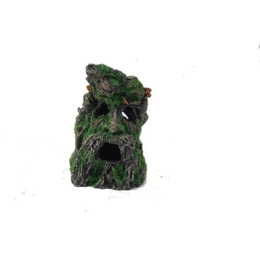 Aquatopia Tree Stump Face with Moss 11 x 11 x 15 cm - Aquatic Supplies Australia