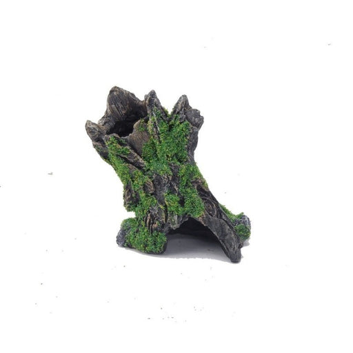 Aquatopia Tree Stump Falling with Moss 12 x 7 x 12 cm - Aquatic Supplies Australia
