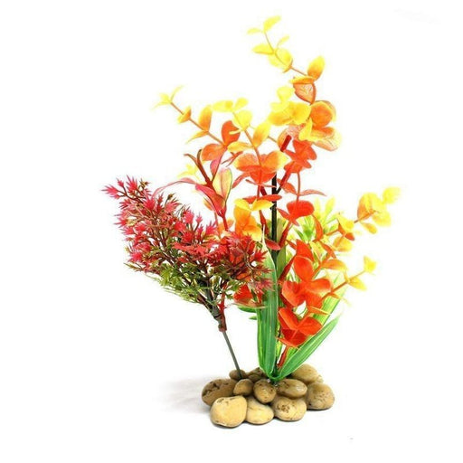 Aquatopia Yellow Plant with Pebble Base 15cm - Aquatic Supplies Australia