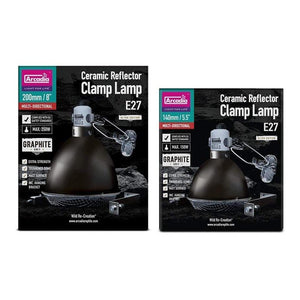 Arcadia Clamp Lamp & E27 Lampholder - Graphite Aquatic Supplies Australia