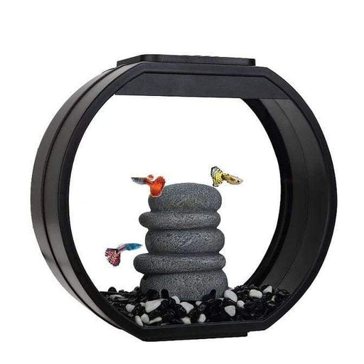 Blue Planet Deco O Mini Aquarium 10L Black - Aquatic Supplies Australia