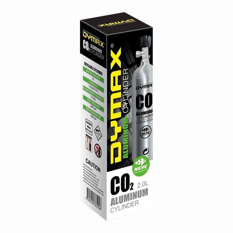 Dymax Refillable Aluminium CO2 Cylinder - Empty - Aquatic Supplies Australia