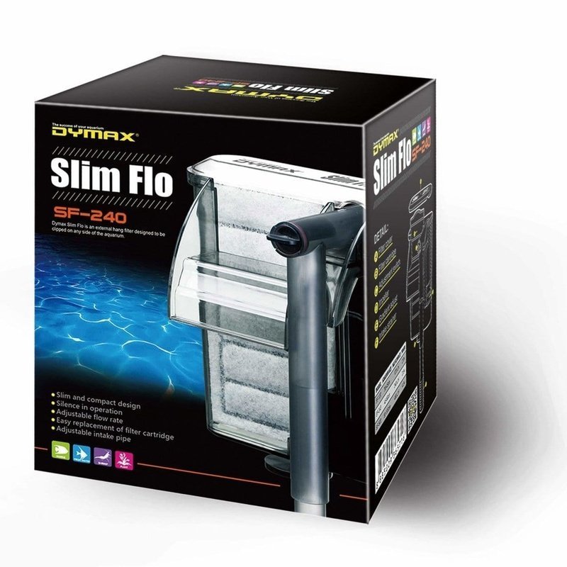 Dymax Slim Flo Hang On Filter SF-240 (200L/h, 40L) - Aquatic Supplies Australia