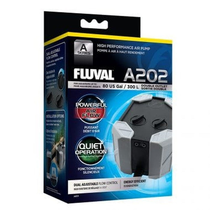 Fluval A Series Air Pump A202 Twin Outlet (300L, 180 - 220L/h) - Aquatic Supplies Australia