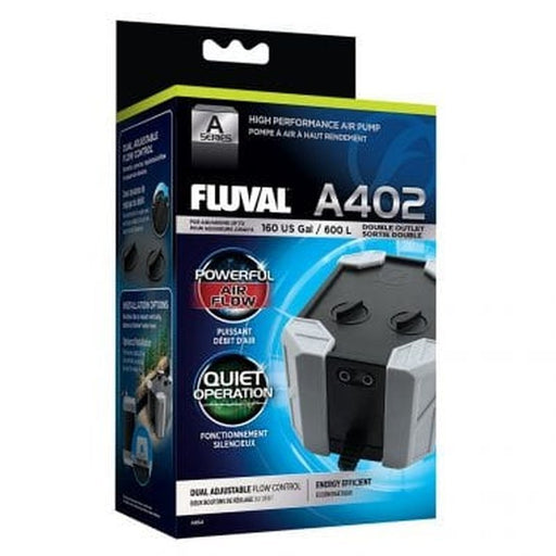 Fluval A Series Air Pump A402 Twin Outlet (600L, 330 - 370L/h) - Aquatic Supplies Australia