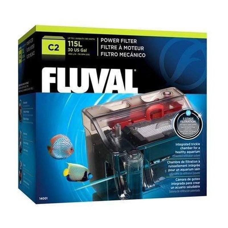 Fluval C2 Hang On Power Filter (450L/h, 115L) - Aquatic Supplies Australia
