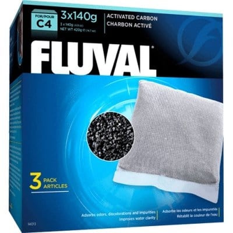 Fluval C4 Filter Carbon 3 x 140g - Aquatic Supplies Australia