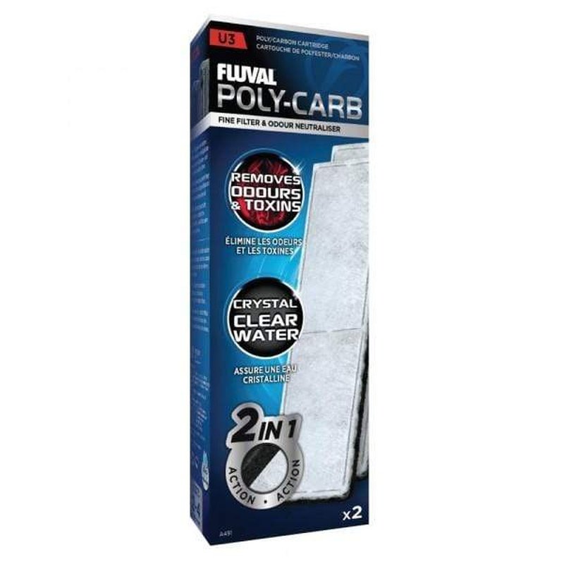 Fluval U3 Filter Poly/Carbon 2 Pack - Aquatic Supplies Australia