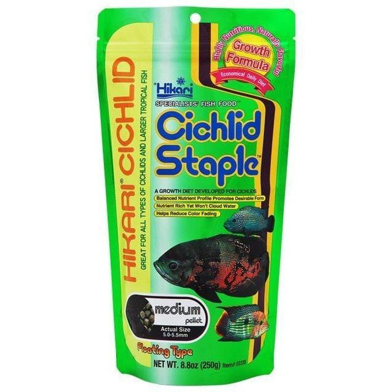 Hikari Cichlid Staple Medium Pellet 4.8-5.3mm 250g - Aquatic Supplies Australia