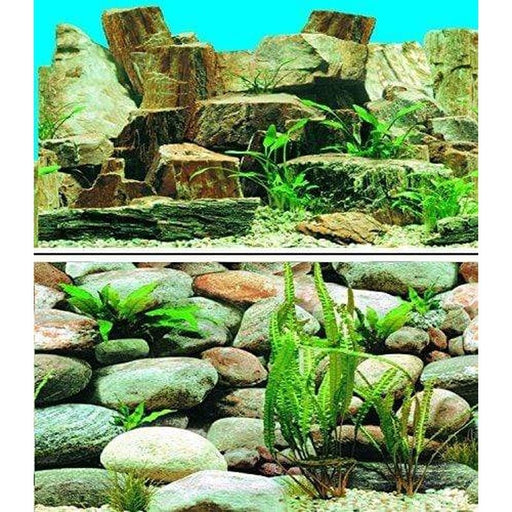 Marina Seaview Background Overlapped Rock/Cobbles 30cm High - Aquatic Supplies Australia