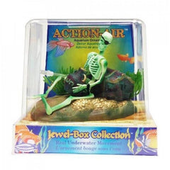 Penn-Plax Air Action Skeleton with Jug & Treasure Chest 12 x 5 x 9cm Aquatic Supplies Australia