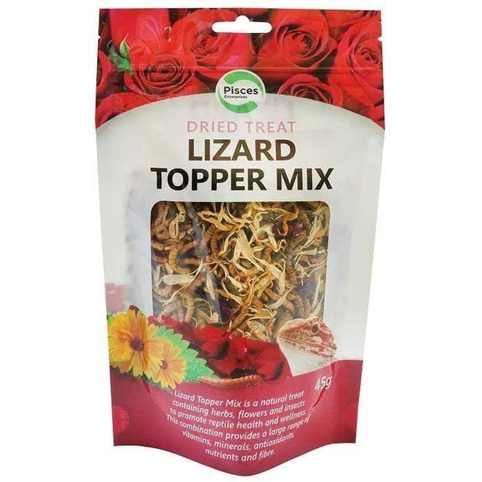 Pisces Dried Lizard Topper Mix 45g - Aquatic Supplies Australia
