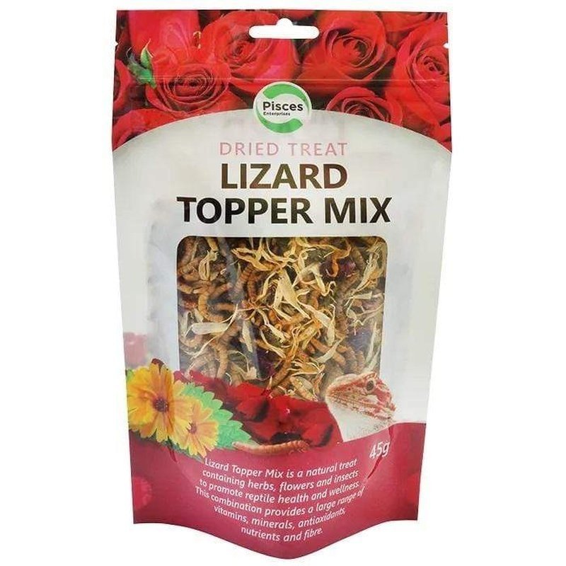 Pisces Dried Lizard Topper Mix 45g - Aquatic Supplies Australia