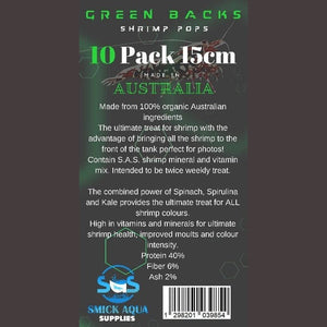 SAS Green Backs Shrimp Pops 10 Pack Aquatic Supplies Australia