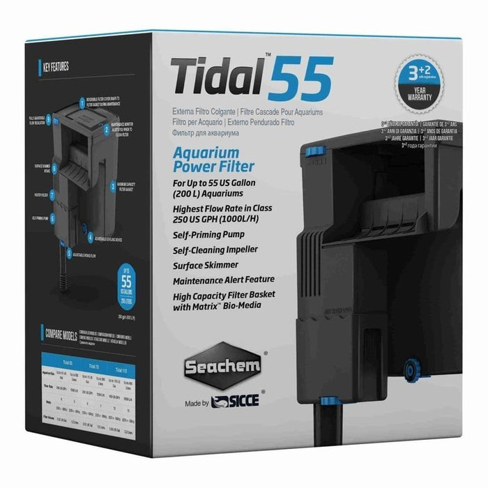 Seachem Tidal 55 Power Filter (up to 200L, 1000L/h) Aquatic Supplies Australia