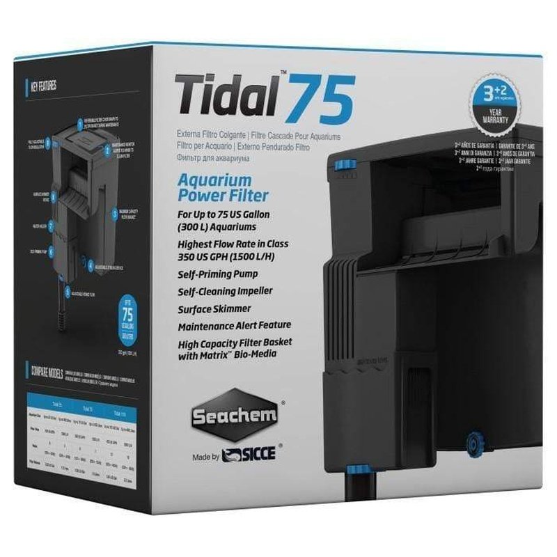 Seachem Tidal 75 Power Filter (up to 300L, 1500L/h) - Aquatic Supplies Australia