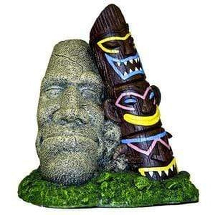 Tiki with Stone Statue 15 x 13cm - Aquatic Supplies Australia